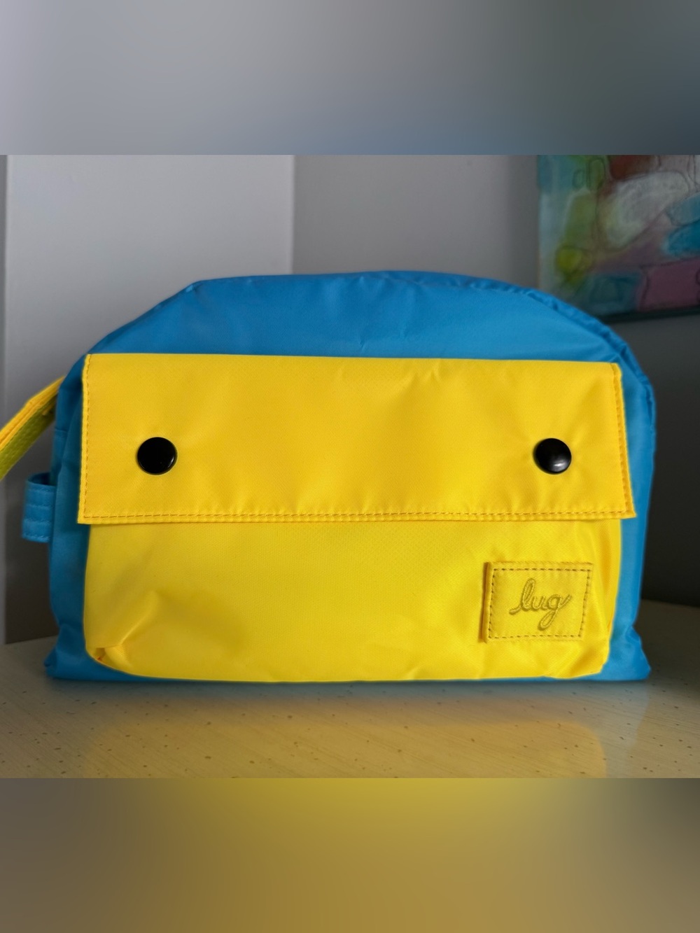 Lug Towboat Blue Yellow Travel Cosmetic Toiletry Organizer Bag